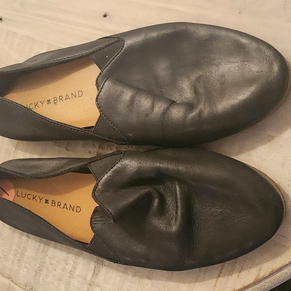 Lucky Brand Cahill Black Leather Slip-On Loafers Size 7 - Picture 8 of 8